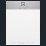 BOX LOGO with YOUR INITIAL on LIGHT GRAY LINEN Letterhead<br><div class="desc">Coordinates with the BOX LOGO with YOUR INITIAL on LIGHT GRAY LINEN Business Card Template. © 1201AM CREATIVE</div>