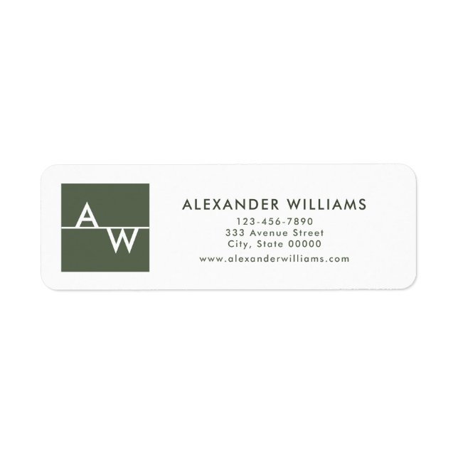 Box Monogrammed Formal Label (Front)