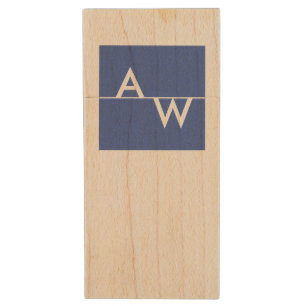 Box Monogrammed Formal Wood Flash Drive