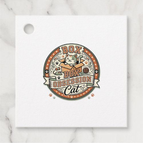 Box Obsession Cat Box Obsession Cat Vintage Vector Favor Tags