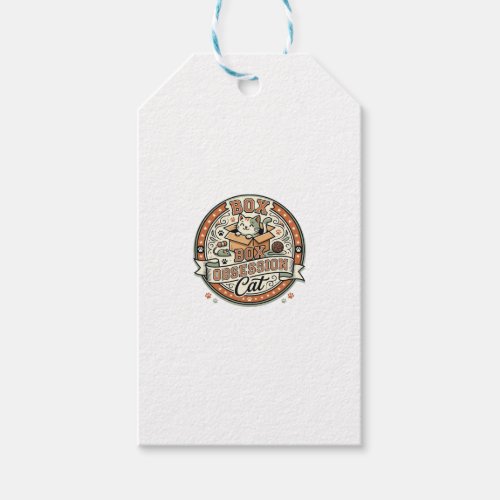 Box Obsession Cat Box Obsession Cat Vintage Vector Gift Tags
