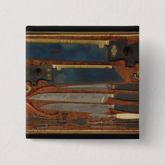 Box of anatomical instruments pinback button (Front)