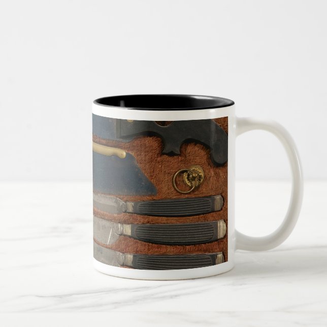 Box of anatomical instruments Two-Tone coffee mug (Right)