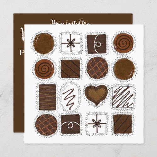 Box of Chocolates Chocoholic Valentines Day Party Invitation