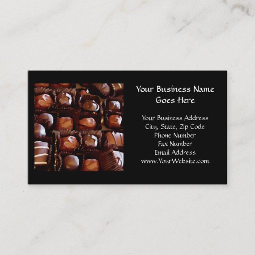 Customizable Box of Chocolates, Tempting Chocolate Candy Business Card