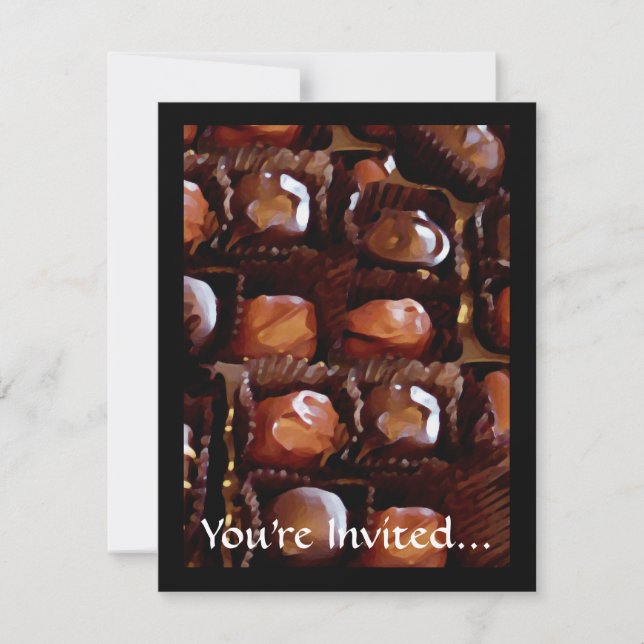 Box of Chocolates, Tempting Chocolate Candy Invitation (Front)