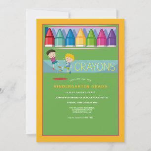 Box of Crayons Kindergarten Party Invitation