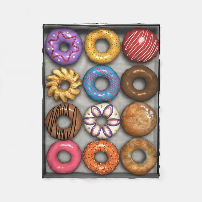 Box of Doughnuts Fleece Blanket (Front)
