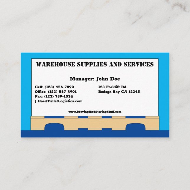 Box on Pallet Standard, 3.5" x 2.0" Business Card (Front)