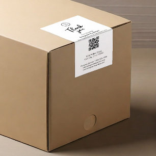 Box Seal QR Code Business Logo Modern Shipping Sticker
