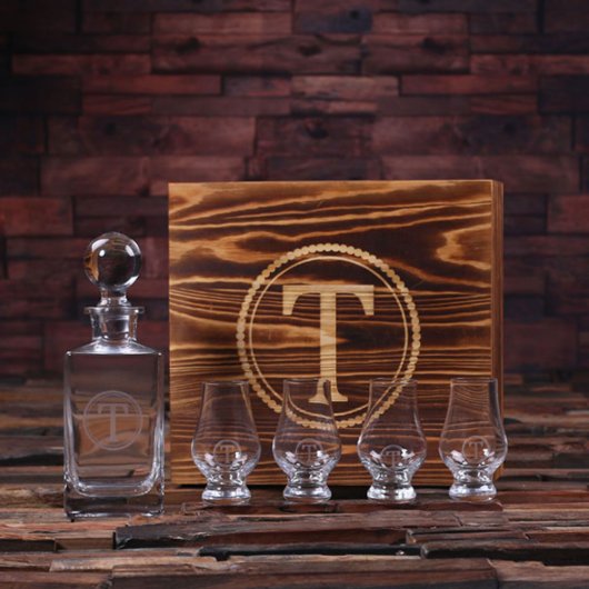 Box Set with Engraved Sniffer Glasses and Decanter (Front)