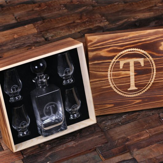 Box Set with Engraved Sniffer Glasses and Decanter (Inside)