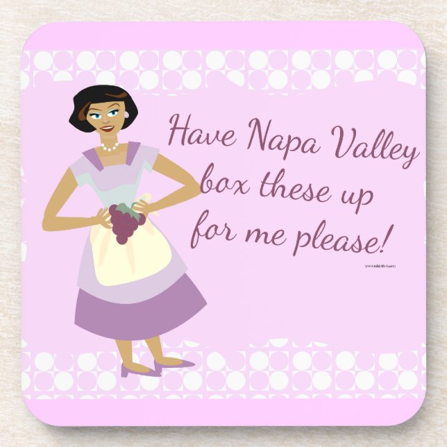 Box These Grapes Funny Kitsch Housewife Art Drink Coaster (Front)