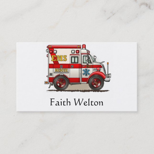 Box Truck Ambulance Business Card (Front)
