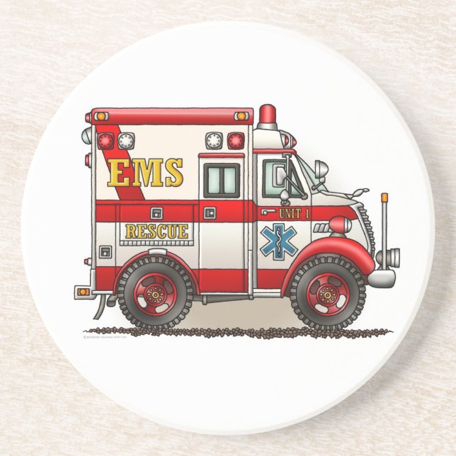 Box Truck Ambulance Coaster (Front)