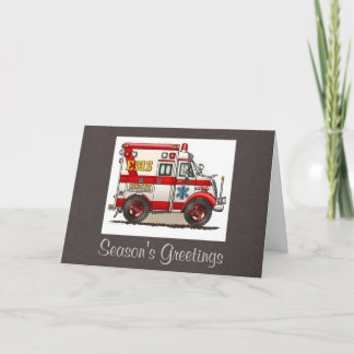 Box Truck Ambulance Holiday Card