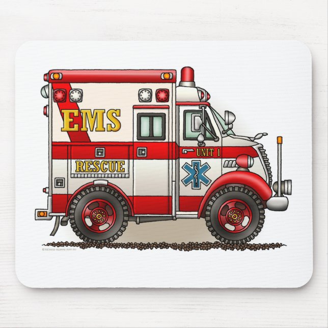 Box Truck Ambulance Mouse Pad (Front)