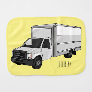 Box truck cartoon illustration baby burp cloth