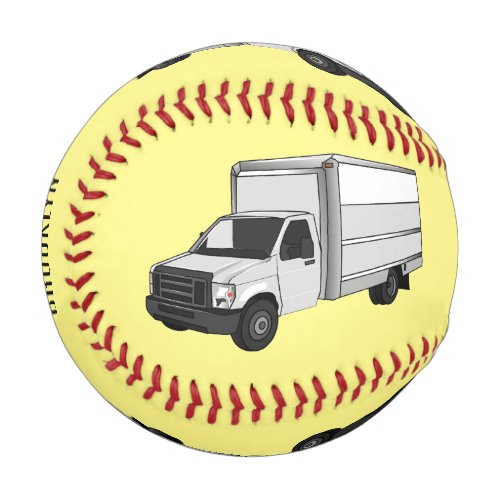 Box truck cartoon illustration baseball