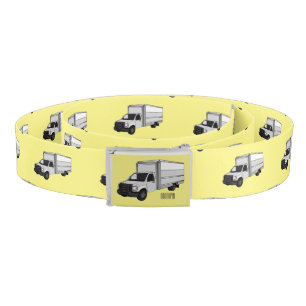 Box truck cartoon illustration belt