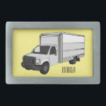 Box truck cartoon illustration belt buckle<br><div class="desc">Box truck cartoon illustration</div>
