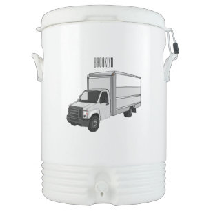 Box truck cartoon illustration beverage cooler