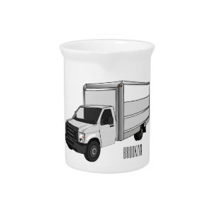 Box truck cartoon illustration beverage pitcher