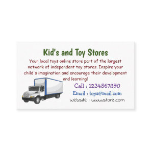 Box truck cartoon illustration business card