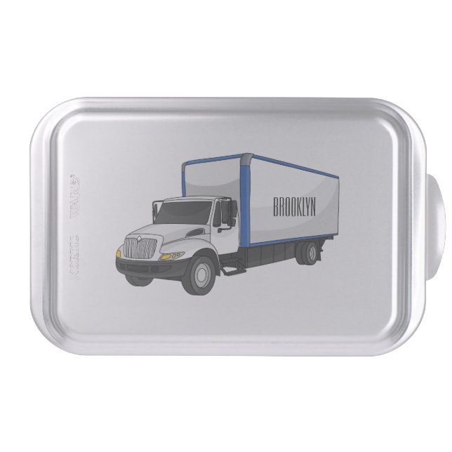Box truck cartoon illustration cake pan (Front)