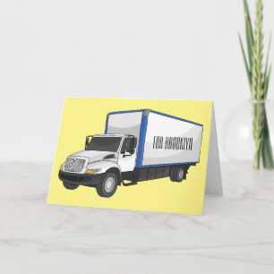 Box truck cartoon illustration card