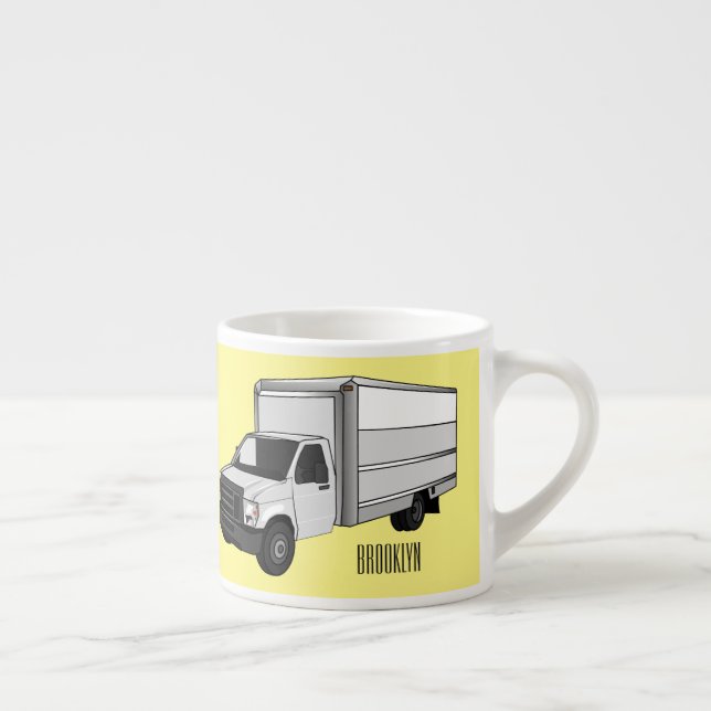 Box truck cartoon illustration espresso cup (Right)