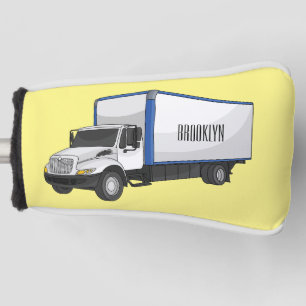 Box truck cartoon illustration golf head cover