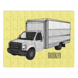 Box truck cartoon illustration jigsaw puzzle