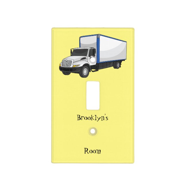 Box truck cartoon illustration light switch cover (Front)