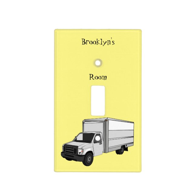 Box truck cartoon illustration light switch cover (Front)