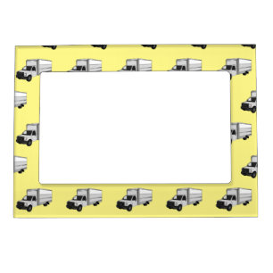 Box truck cartoon illustration magnetic frame