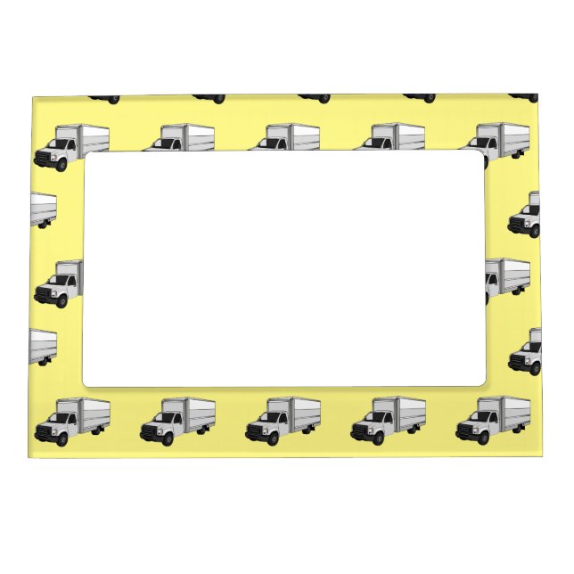 Box truck cartoon illustration magnetic frame (Front)