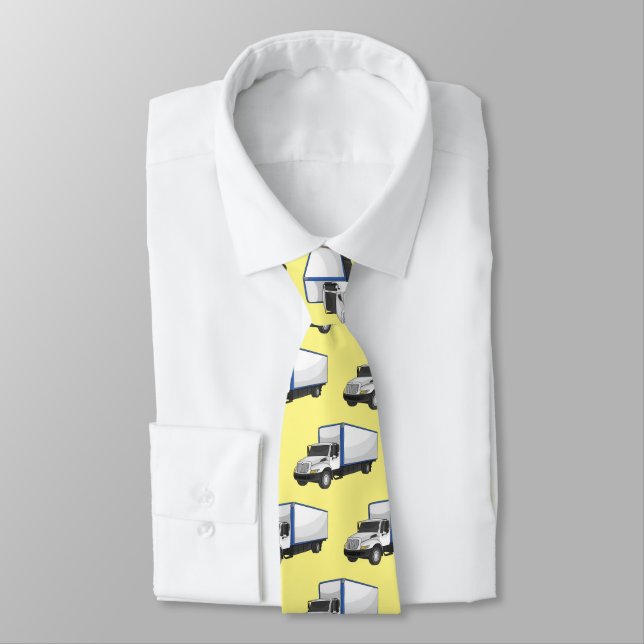 Box truck cartoon illustration neck tie (Tied)