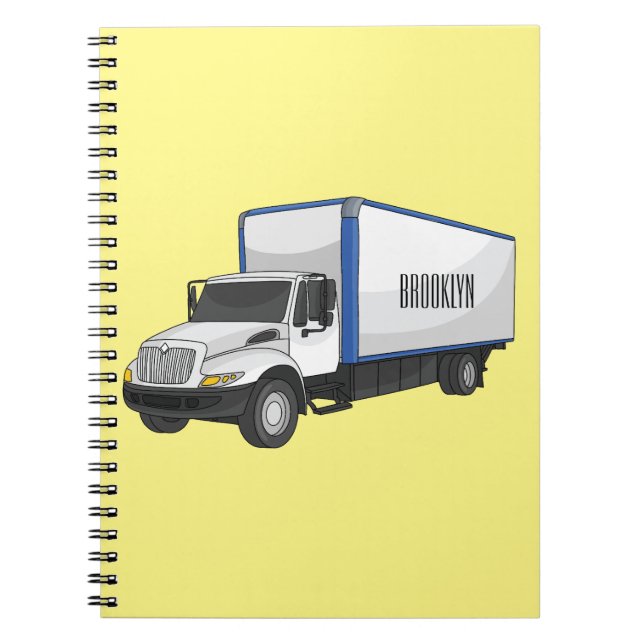 Box truck cartoon illustration notebook (Front)