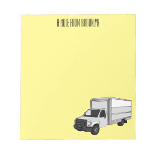 Box truck cartoon illustration notepad