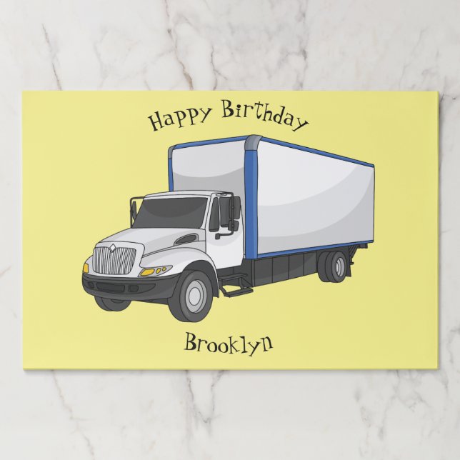 Box truck cartoon illustration paper pad (Front)