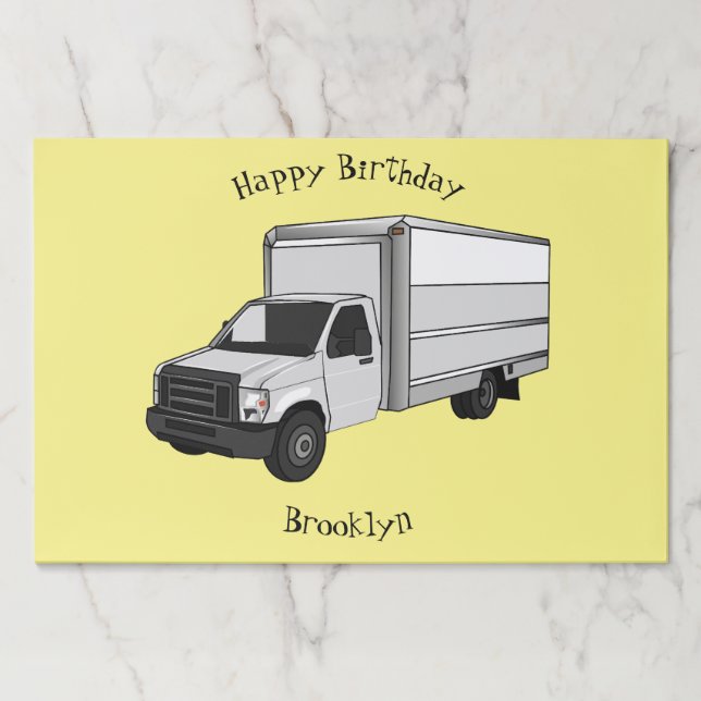 Box truck cartoon illustration paper pad (Front)
