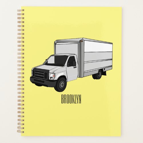 Box truck cartoon illustration planner