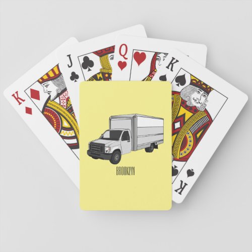Box truck cartoon illustration playing cards