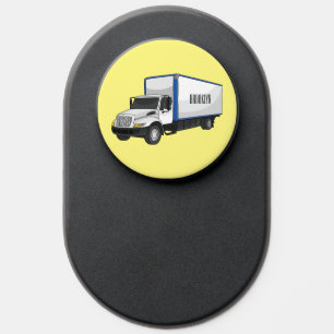 Box truck cartoon illustration PopSocket