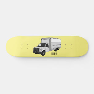 Box truck cartoon illustration skateboard