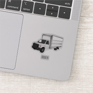 Box truck cartoon illustration sticker