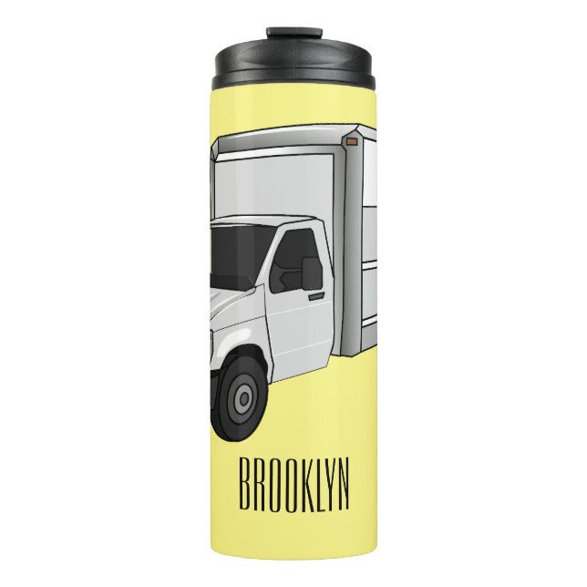Box truck cartoon illustration thermal tumbler (Front)
