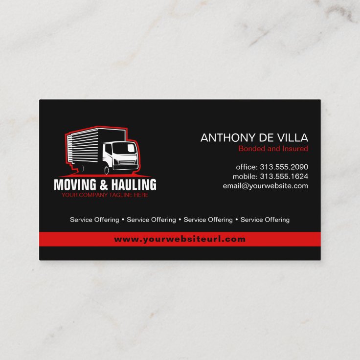 Box Truck Moving & Delivery Service Company Business Card Zazzle