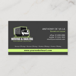 Box Truck Moving, Hauling & Delivery Service Business Card | Zazzle